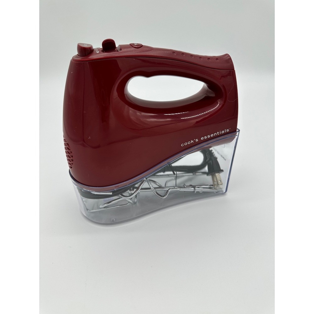 Cooks Essentials Hand Mixer 5-Speed Turbo Boost with Storage Case Red One Size